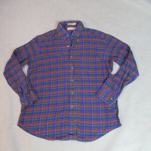 Vintage Claybrooke Outdoors Shirt Mens L Red Blue Green Plaid Flannel Cabincore